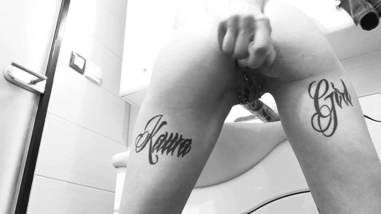 InkedKawaGirl: Vibrator in tight asshole