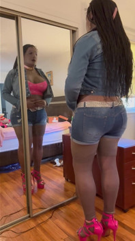 Black Babe Danae in Sexy Hot Pants & Skimpy Top - Part 1