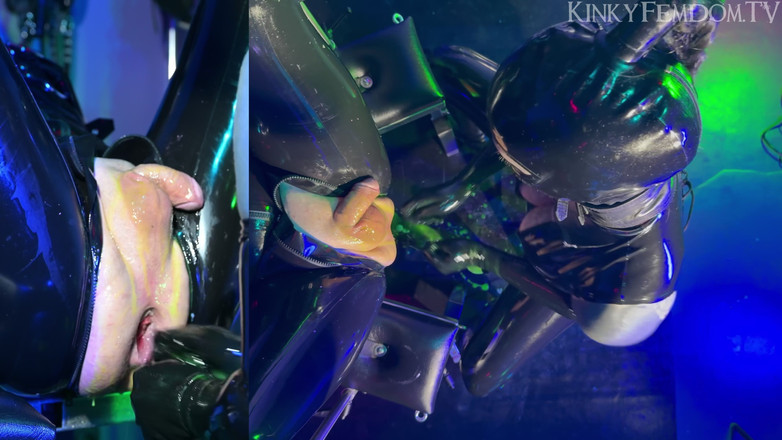 KinkyFemdomTV: Schwere gummi doppelfisting vögelauge 4k ft herrin lunatika