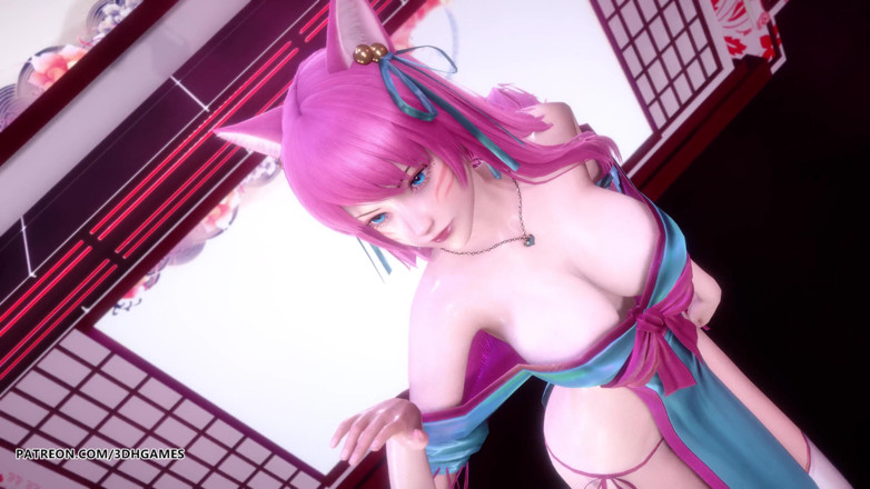 3D-Hentai Games: [MMD] IU - LILAC Spirit Blossom Ahri Sexy Striptease League Of...