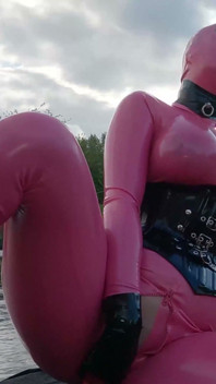 Cristal Kinky Pink Rubber Doll Getting Fucked Outdoors POV