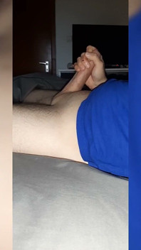 Big White Cock Gets Jerked Until Cum 2