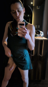 Cute Fem Has a Surprise Under Her Skirt