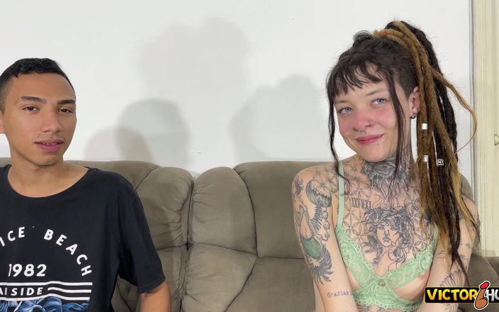 Victor Hugo Productions: Tattooed young woman fucking at casting