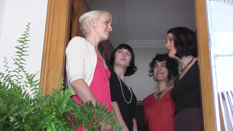 Submissive lesbian games: Horny goth cutie in leather gets BDSM treatment from Mistress