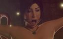 Jackhallowee: Des bites monstrueuses baisent Lara Croft ligotée dans le temple