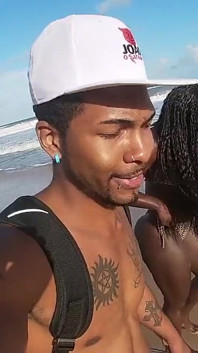 Black Couple Going Out for a Sexual Adventure on the Nude Beach