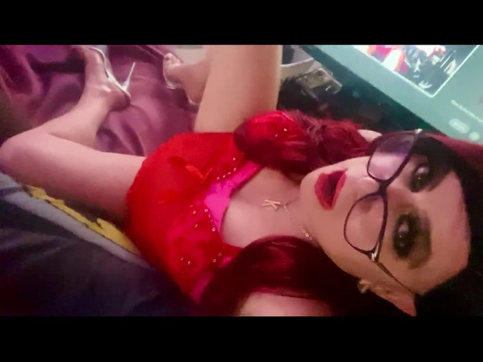 Krissy Sweets: CD Krissy Sweets Dengan Lingerie Merah Dan Sepatu Hak Tinggi...
