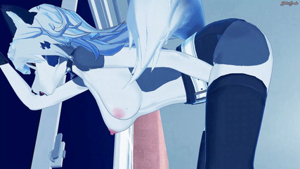 Hentai Smash: Loona masturbuje v obývacím pokoji - šéf Helluva Hentai.