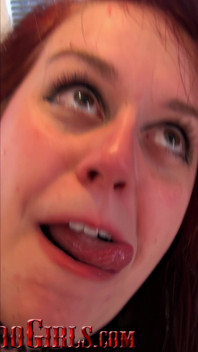 Inked Redhead Fucked on Kitchen Table Swallows Old Man Cum