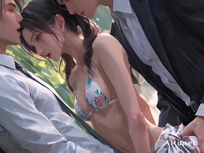 AItuner: Facing the Window, Small Waist in His Hands-she Sits the...