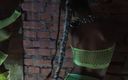 Monika FoXXX studio: Гаряча сучка Моніка Фокс позує в світло-зеленому вбранні і грає з великою іграшкою