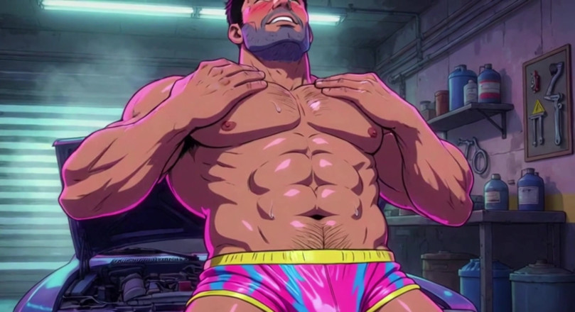 Erotic Man: Ai kaslı erkekler tamirci garajı