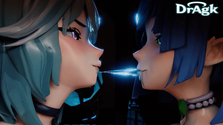 DrAgk: Yelan X Eula Obciąganie spust zamiana Hilichurl Genshin Impact Hentai 3D