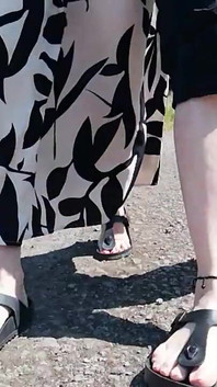 Barefoot in Birkenstocks in Nature