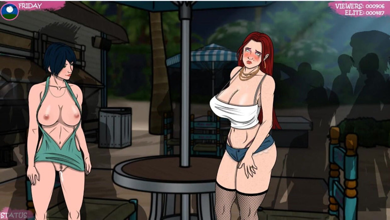 XXX Games Bunk: Lust Town - เกมเพลย์ - สวมบทบาท - Amanda ทํางานในบาร์และโดนเปิดโปงตัวเอง