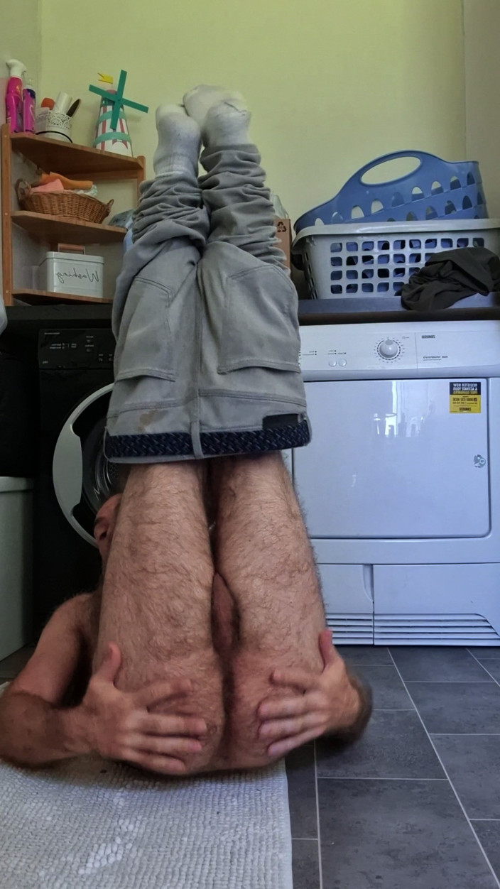 JackvanDean: Hairy Bear Doing Laundry