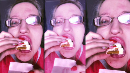 FinDom Goaldigger: ASMR, rouge à lèvres et mini-gâteau en train de manger