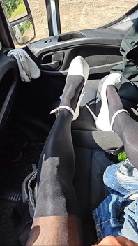 Public Show Stockings and High Heels