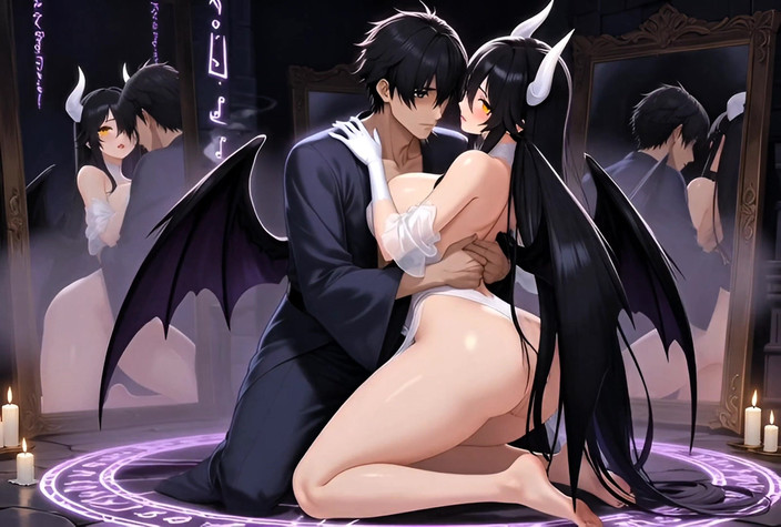 Stories&Anime: Albedo Succubus 마법의 본딩 의식 열정적 인 질싸 헌신 판타지