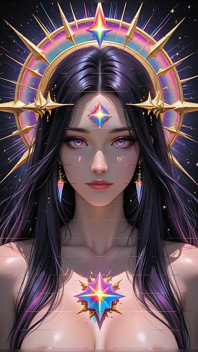 Skuggoraklet med Rainbow Prism spikar Cosmic Fantasy Beauty Ai Art Bildspel