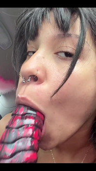 Sloppy Dildo Sucking