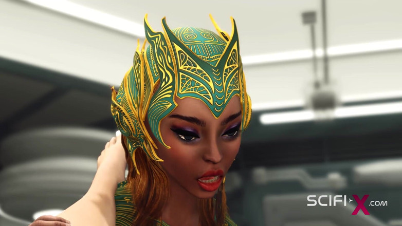 SciFi-X transgender: Futa alien plays with a young busty sexy hottie in...