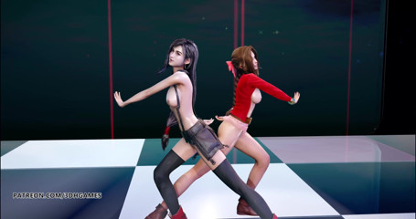 3D-Hentai Games: Berry good - Mellow Mellow, Tifa Lockhart Aerith, çıplak dans final fantezisi 7...