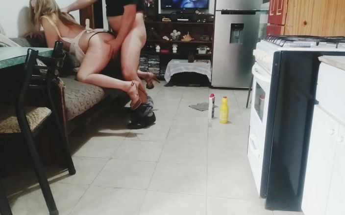 Activecouplearg: Sexy Maid Fucks Boss and Ends up Covered in Cum