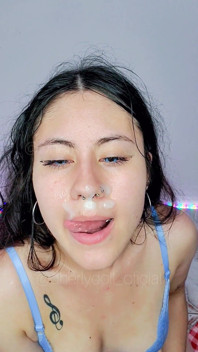 Hot Cum on My Horny Friend's Face