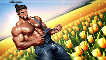 Erotic Man: Gorące kawałki dokuczanie na zewnątrz Wykonane z Ai