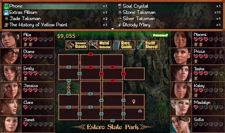 Dirty GamesXxX: Treasure of Nadia: ukazující jeho obrovského ptáka dvěma sexy dívkám...