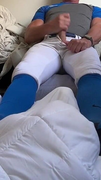 Alpha Baseball Player Jockdad87 Shoots a His Jock Cum in His Blue Gear