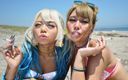Japan Fetish Fusion: Smoky Seduction: POV doświadczenie z lesbijek Gal, Noa i Reona...