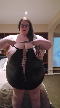BBW Sexy Fat Black Leather Suit