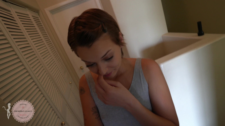 Katie Diggs: Repair man cums in her mouth for composition
