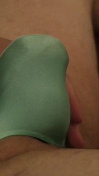 Seafoam Green Spandex Thong bermain bonjolan