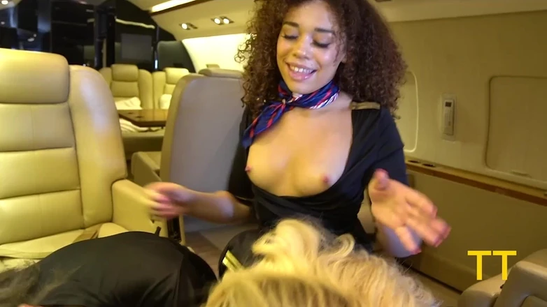 Teddy Tarantino: Triple BJ by Horny Pj Flight Attendants Kiki, Willow &amp; Emma