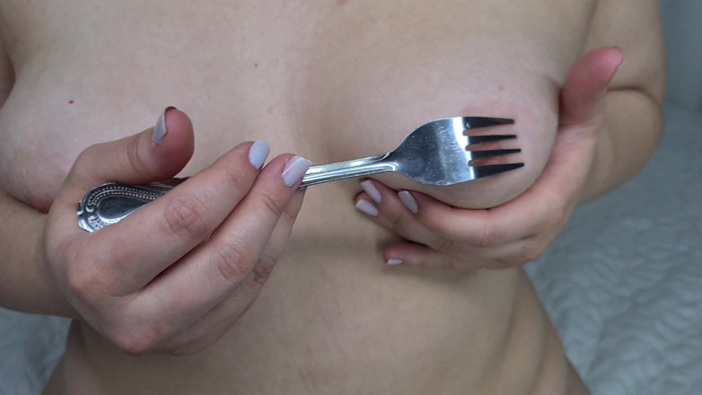 Alice H: Tit Play with a Metal Fork