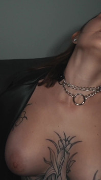 Hottie with Tattoo on Big Tits in Leather Coat Gets Fucked Hard in POV Till Cum Inside Pussy