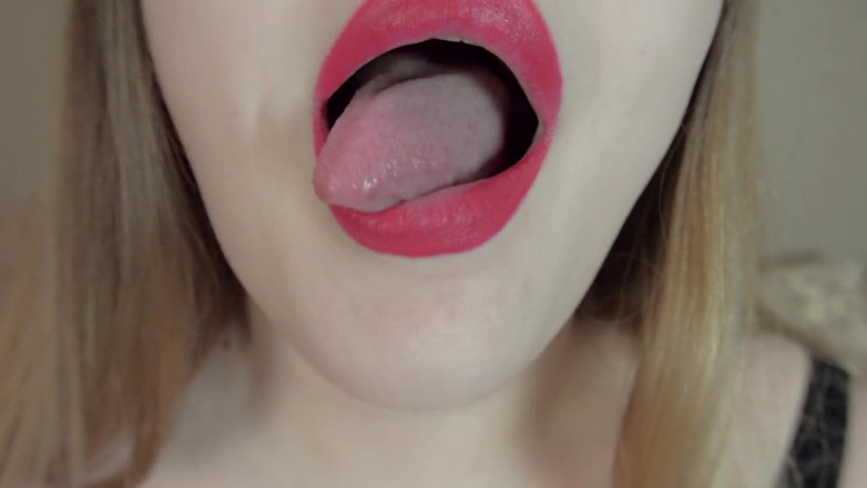 BustyVic: Close-up mouth, lips, tongue fetish