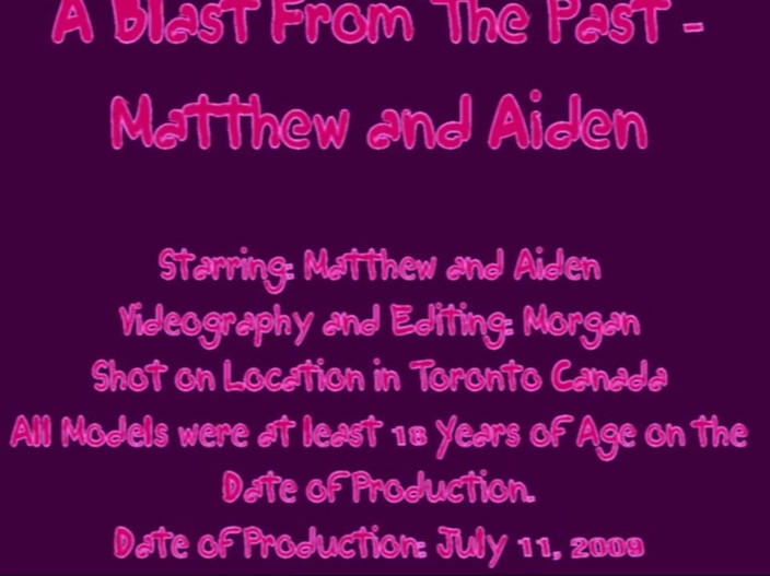 The Great Canadian Male: A blast from the past - Matthew and Aiden