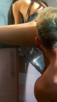Sex with a Neighbor in the Kitchen. Fucked in the Pussy and Cum Inside. Creampie in Pussy