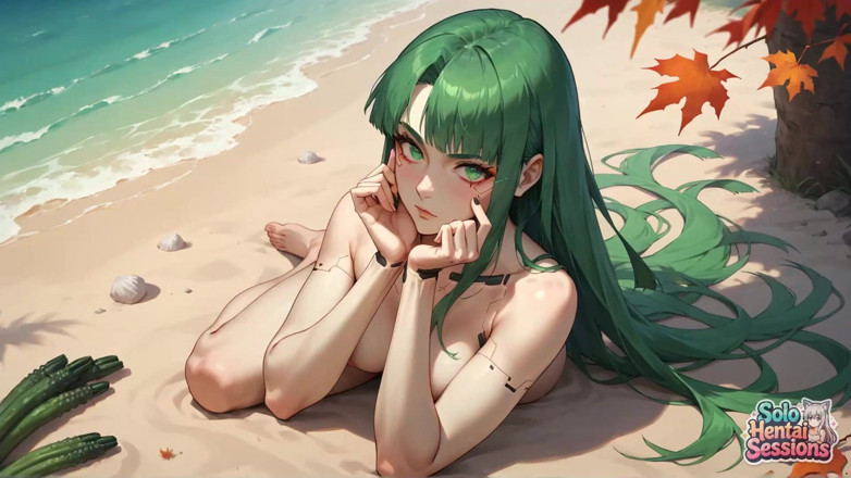 Solo Hentai Sessions: 해변의 녹색 여신