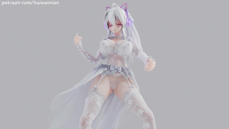MikuMotion: [mmd] svag T-ara brudkärlek vit sidenbrudklänning