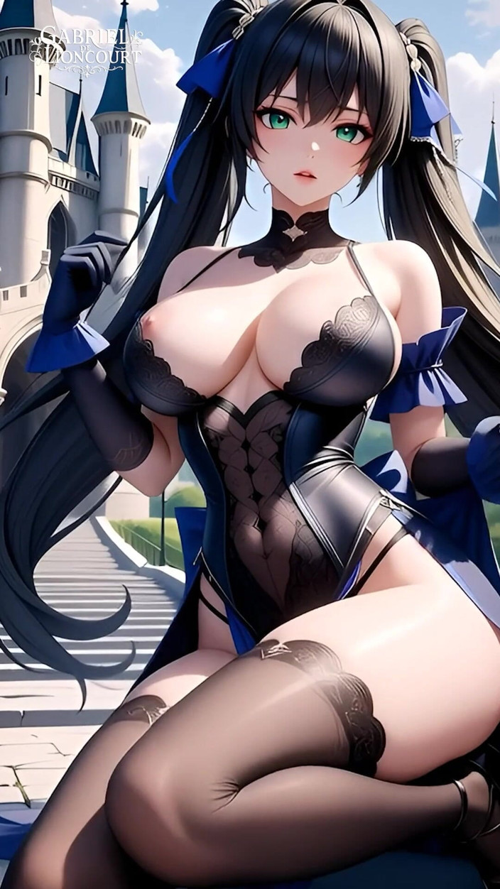 Gabriel de Lioncourt AI: Chicas Góticas Hentai Con El Pelo Tetona Mostrando Sus Grandes...