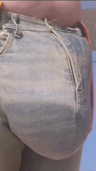 Extremo jeans grandes salientes em jeans artesanais