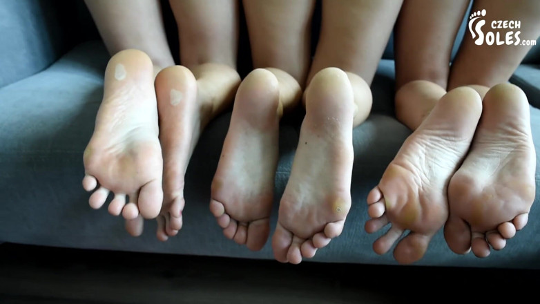 Czech Soles - foot fetish content: Foot Stifle and Smelling Slave for 3 Sexy Girls
