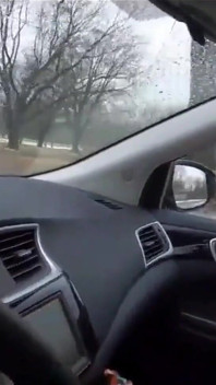 Teen Girl in Plaid Skirt Gets a Ride to School From a Stranger on a Snowy Day