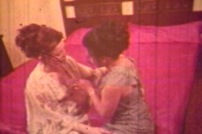 Lovers Of Vintage: Vintage Red-tinted Lesbian Classic with Retro Bedroom Lovers